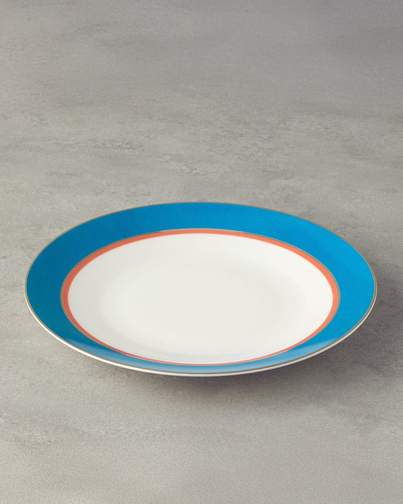 Carny Bone Porselen Servis Tabağı 25 cm Mavi