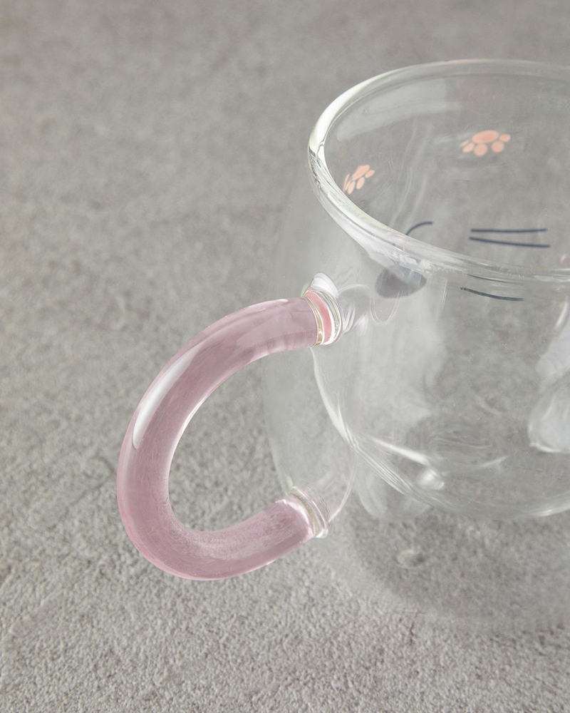 Catie Borosilkat Cam Double Wall Kupa Pembe