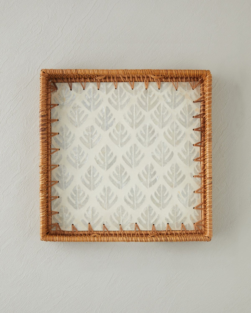 Celestine Rattan Tepsi 30x30 cm Kahverengi