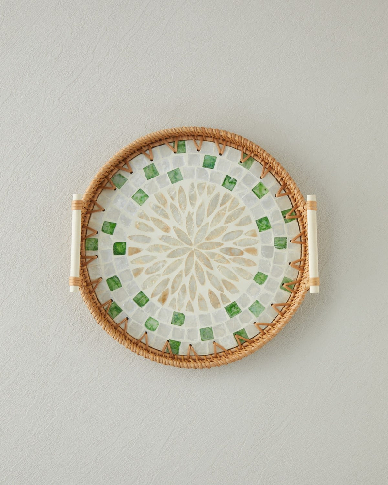 Celina Rattan Tepsi 28 cm Kahverengi