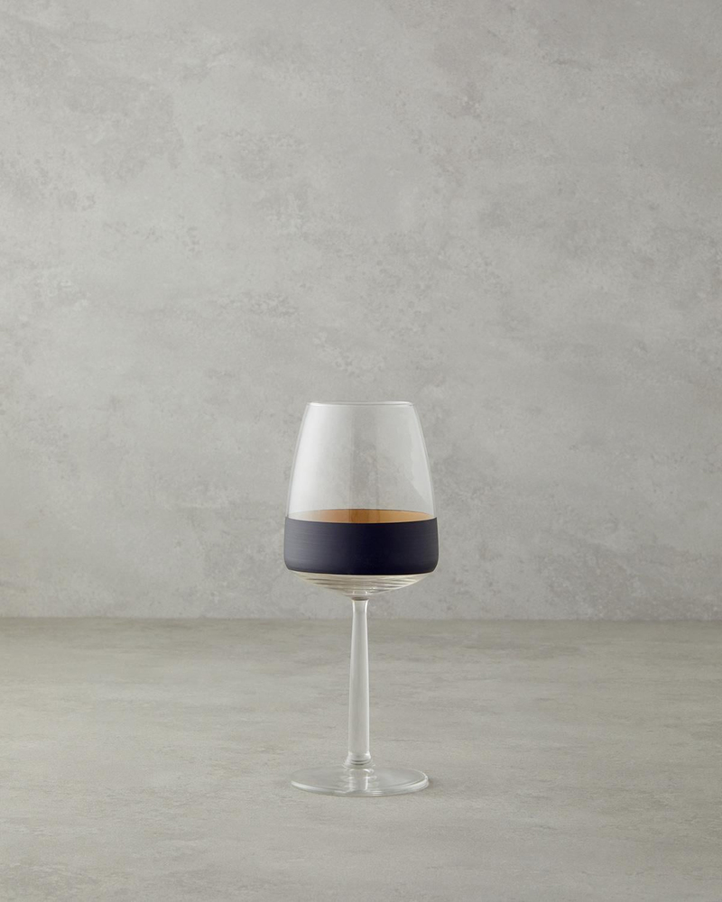 Chanson Cam 2'li Kadeh 430 ml Siyah-Gold