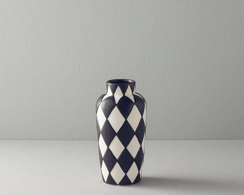 Checker Dolomite Vazo Siyah