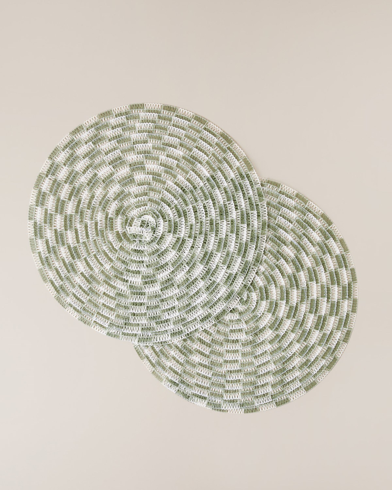 Checkered Elegance PP 2'li Amerikan Servis 38 cm Yeşil