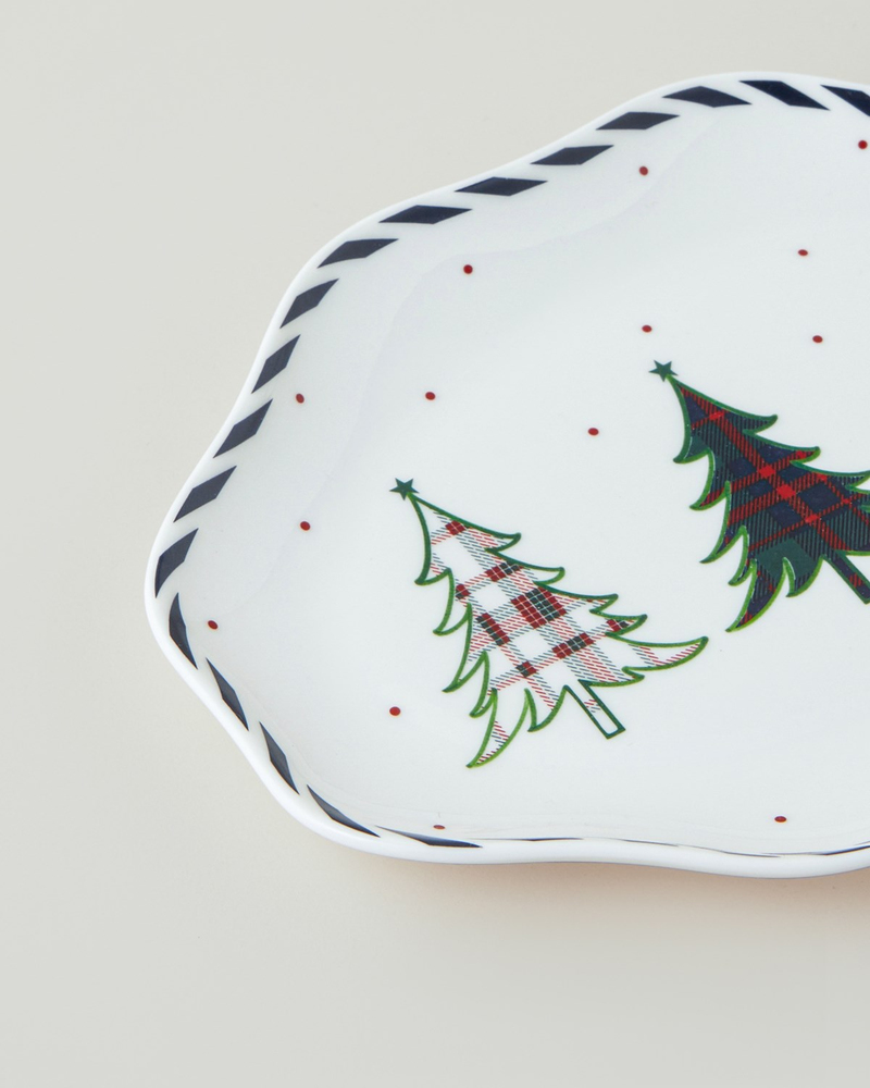 Cheery New Bone Kayık Tabak 21,5 cm Kırmızı - Yeşil
