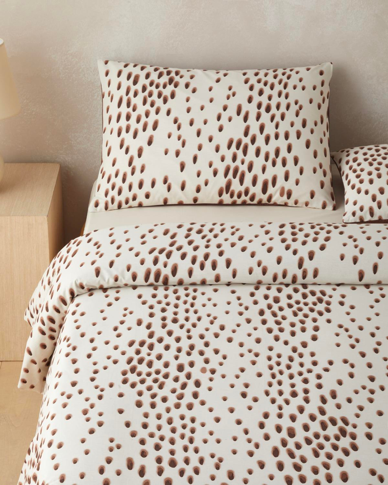 Cheetah Charm Pamuk Çift Kişilik Nevresim Takımı 200x220 cm Kahverengi