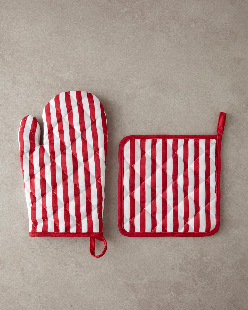 Chef Polyester 2'li Mutfak Seti 20x20 - 19x30 cm Kırmızı