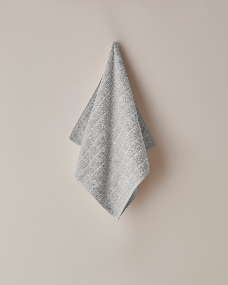 Chequer %100 Pamuk Yüz Havlusu 50x80 cm Gri