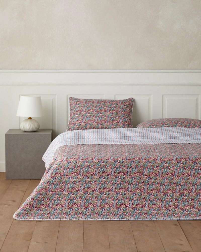 Cherry Plaid  Tek Kişilik Yatak Örtüsü Takımı 160x220 cm Fuşya