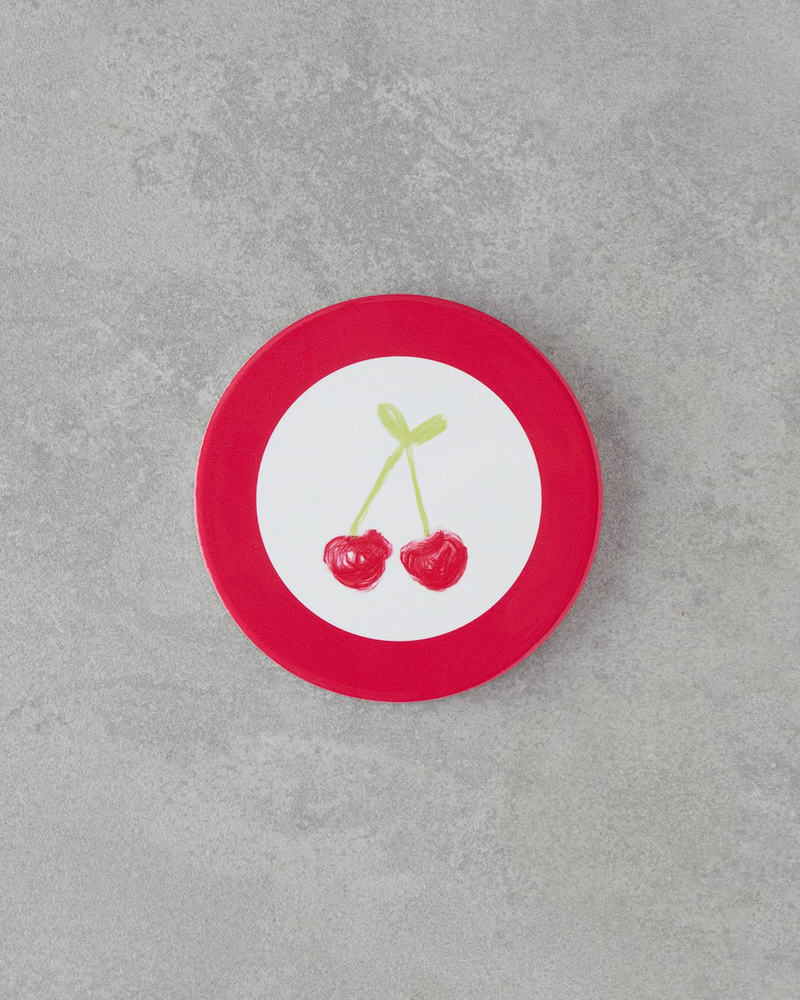 Cherry Seramik Bardak Altlığı 11 cm Pembe