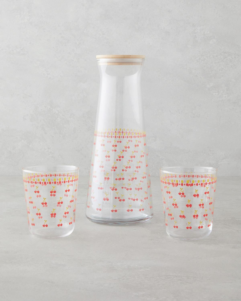 Cherrypop Cam 3 Parça Su Takımı 1150 ml + 315 ml Kırmızı