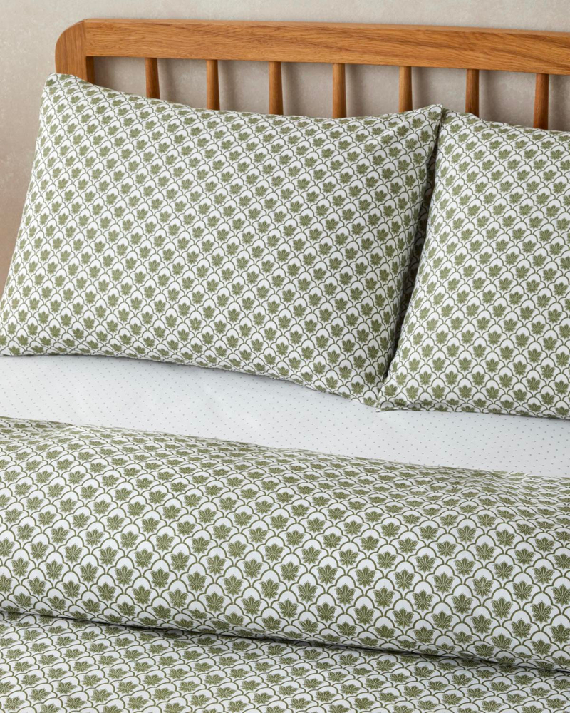 Chic Bloom Kolay Ütülenir Çift Kişilik Nevresim Takımı 200x220 cm Yeşil