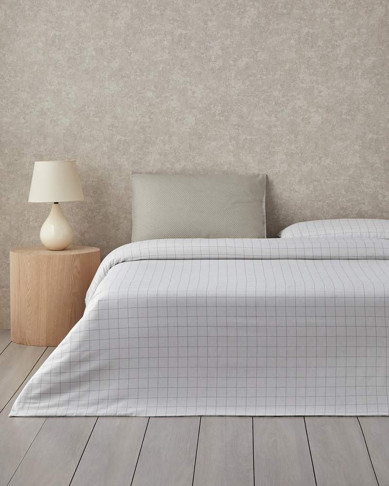 Chic Check Kolay Ütülenir Çift Kişilik Nevresim Takımı 200x220 cm Bej