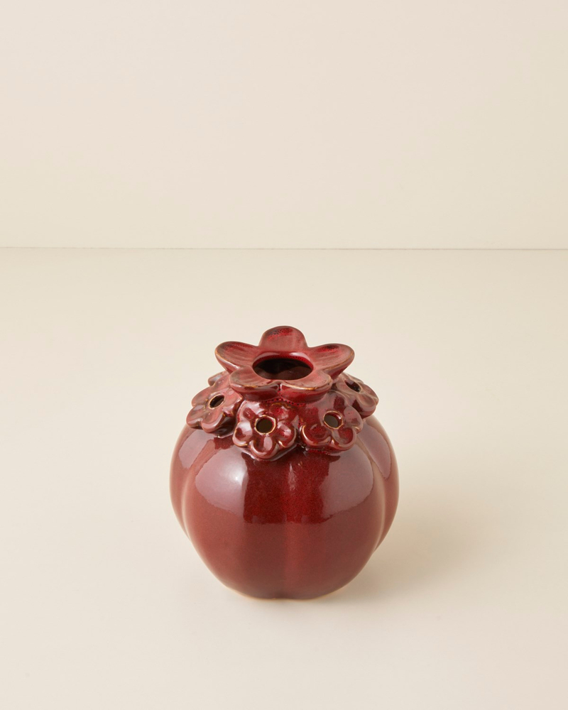 Chloe Seramik Vazo 14,5 cm Bordo