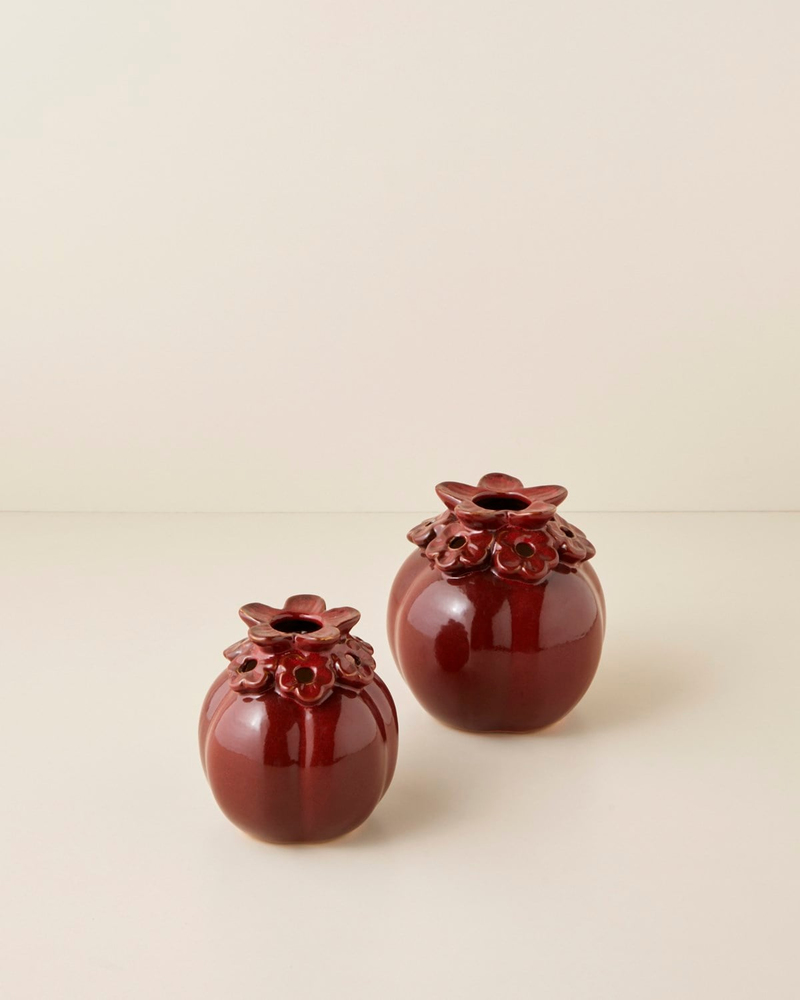 Chloe Seramik Vazo 14,5 cm Bordo