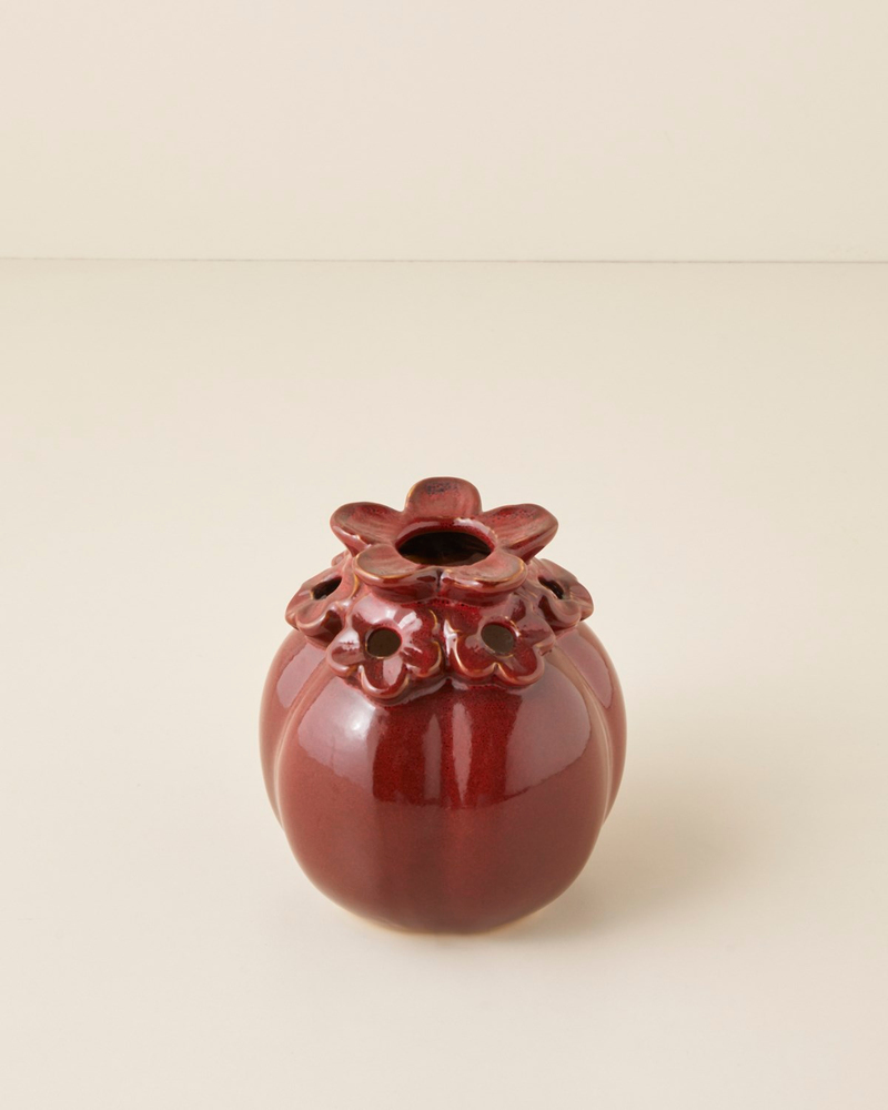 Chloe Seramik Vazo 17,5 cm Bordo