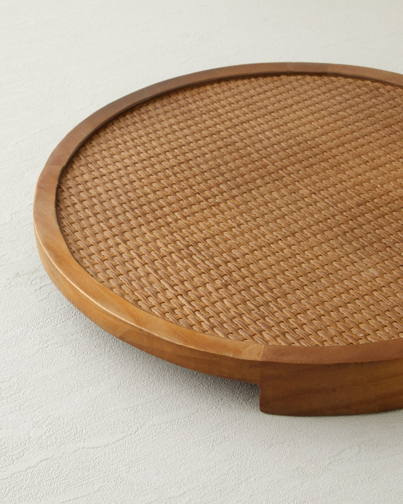 Cleo Rattan Dekoratif 36,5x36,5x3,5 cm Kahverengi