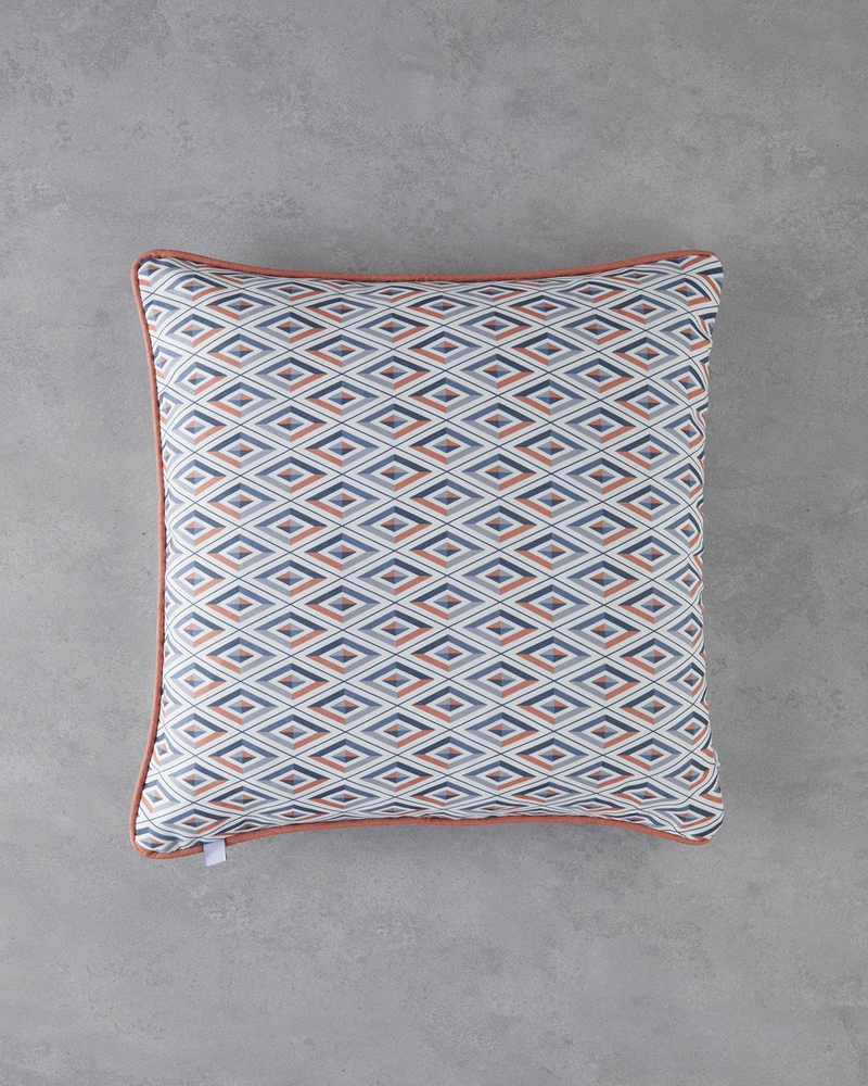 Cluster Çift Taraflı Kırlent Kılıfı 45x45 cm Lacivert - Kiremit