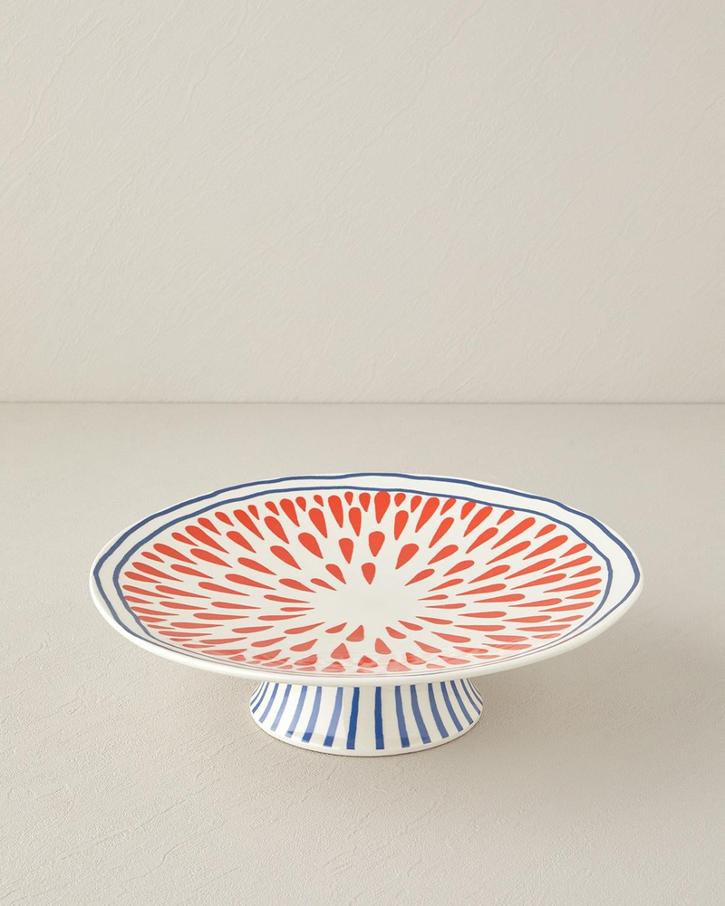 Coachella Leap Stoneware Kek Standı Mavi-Terracotta
