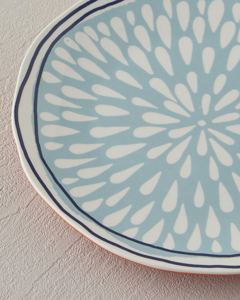 Coachella Splash Stoneware Servis Tabağı Mavi