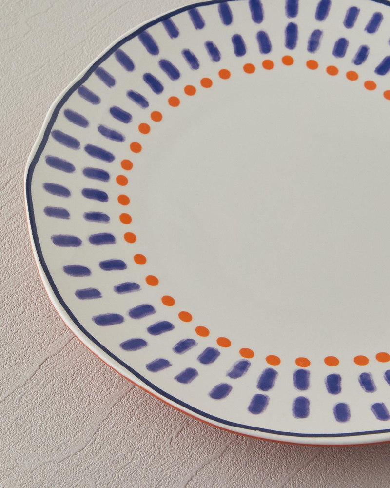 Coachella Zone Stoneware Servis Tabağı Lacivert-Kırmızı