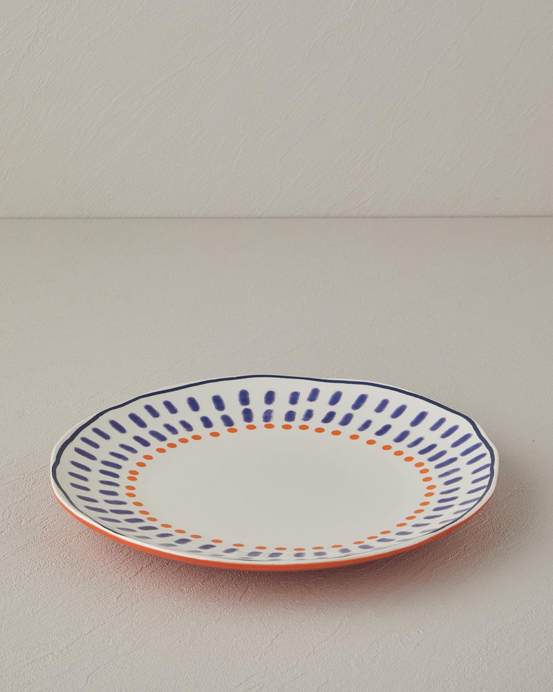 Coachella Zone Stoneware Servis Tabağı Lacivert-Kırmızı