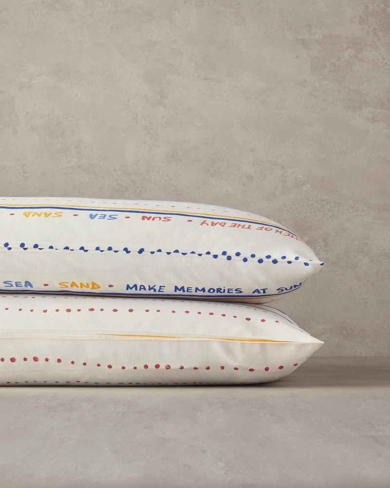 Coastal Stripe 2'Li Yastık Kılıfı Kırmızı