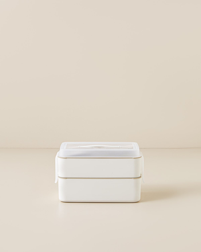 Collotte Plastik 4 Parça Lunch Box Saklama Kabı 10,5x17 cm Krem