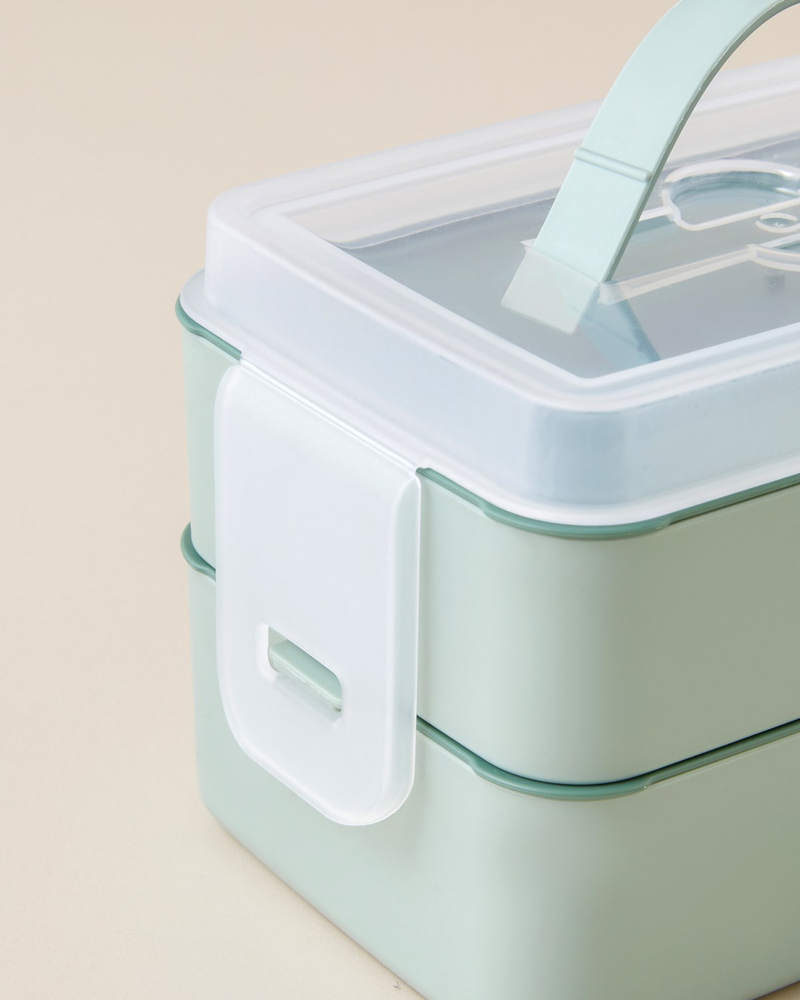 Collotte Plastik 4 Parça Lunch Box Saklama Kabı 10,5x17 cm Yeşil