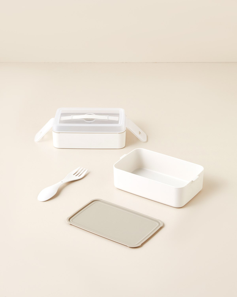Collotte Plastik 4 Parça Lunch Box Saklama Kabı 10,5x17 cm Krem