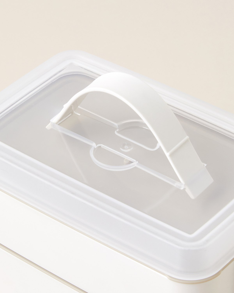 Collotte Plastik 4 Parça Lunch Box Saklama Kabı 10,5x17 cm Krem