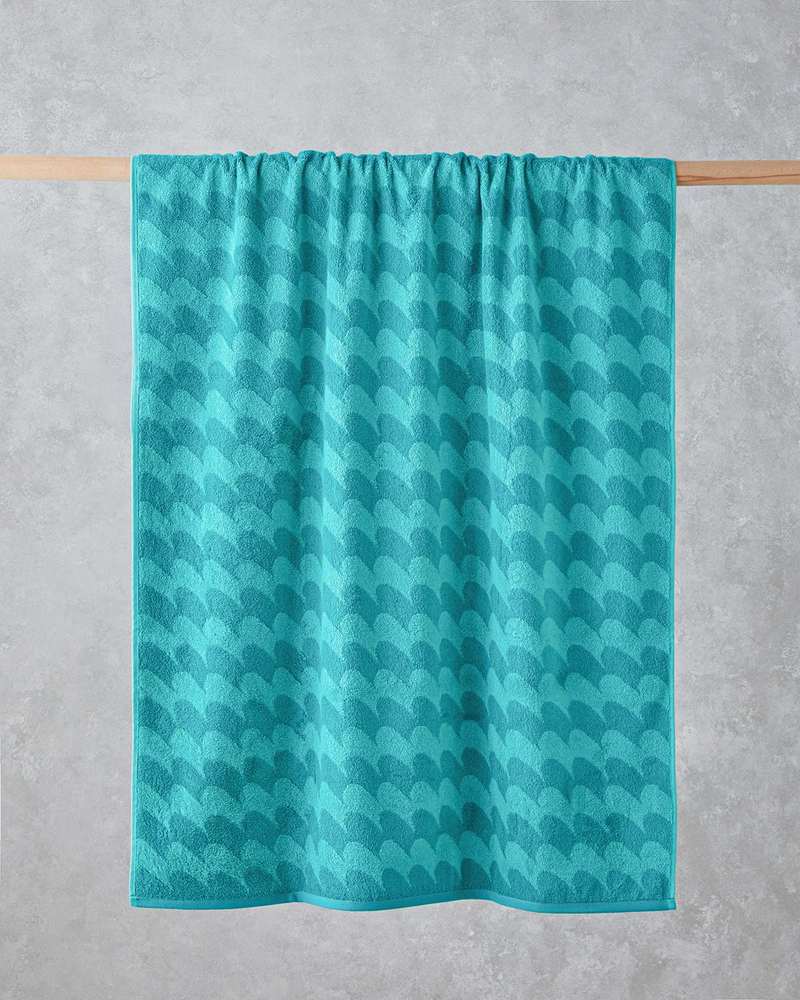 Color Wave Pamuklu İpliği Boyalı Plaj Havlusu 90x150 cm Yeşil