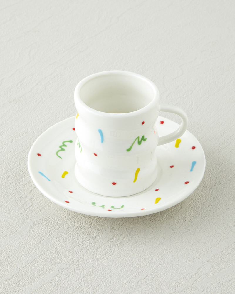 Confella New Bone China 4 Parça 2 Kişilik Kahve Fincan Takımı 100 ml Renkli