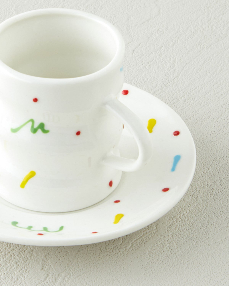 Confella New Bone China 4 Parça 2 Kişilik Kahve Fincan Takımı 100 ml Renkli