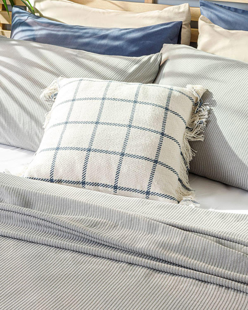 Cool Stripe Soft Touch Çift Kişilik Pike Seti 200x220 cm Gri