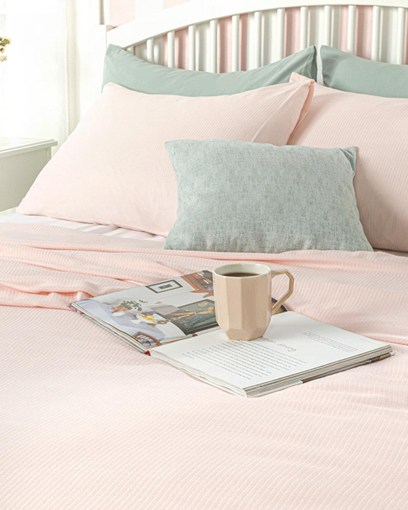 Cool Stripe Soft Touch Tek Kişilik Pike Seti Pembe