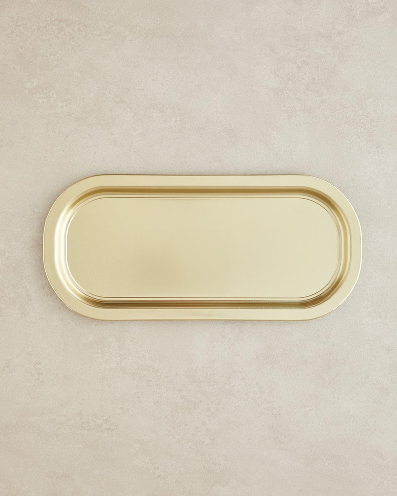 Cordie Metal Tepsi 35x15 cm Gold