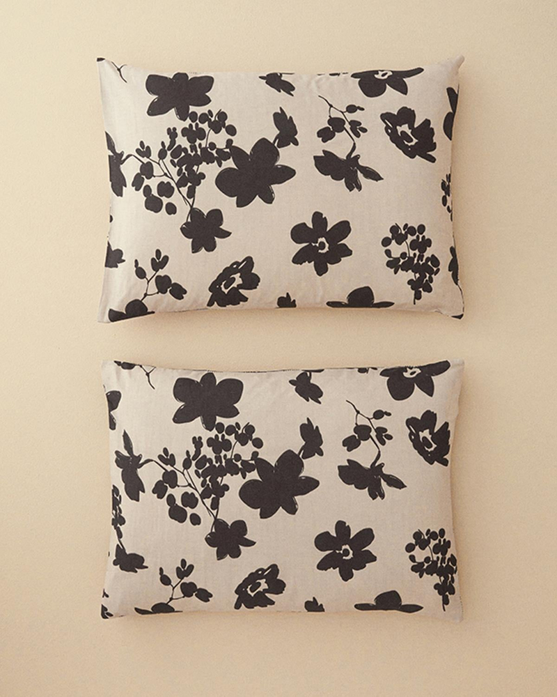 Cosmos Garden Dijital Baskılı Soft Cotton 2'li Yastık Kılıfı Bej