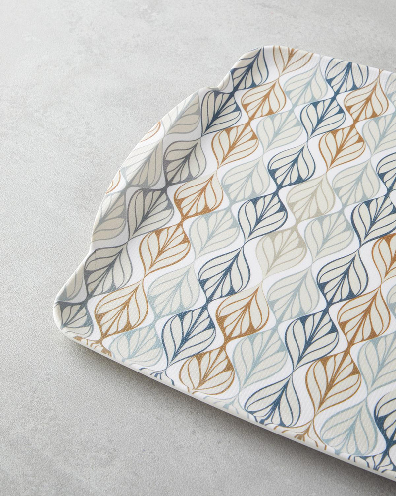 Cosy Stripe Melamin 2'li Tepsi 42x31 cm + 25x38 cm Mavi