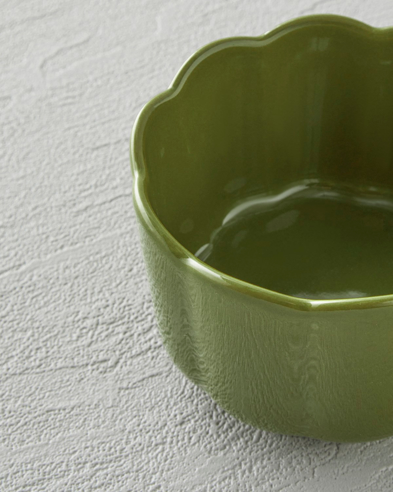 Cottage Stoneware 2’li Sufle Fırın Kabı 9 – 9 cm Açık Yeşil-Koyu Yeşil
