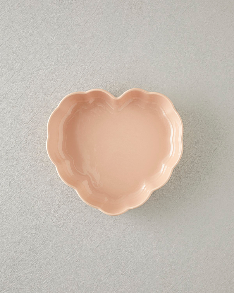 Cottage Stoneware Kalp Fırın Kabı 26,5x24,5 cm Açık Pembe