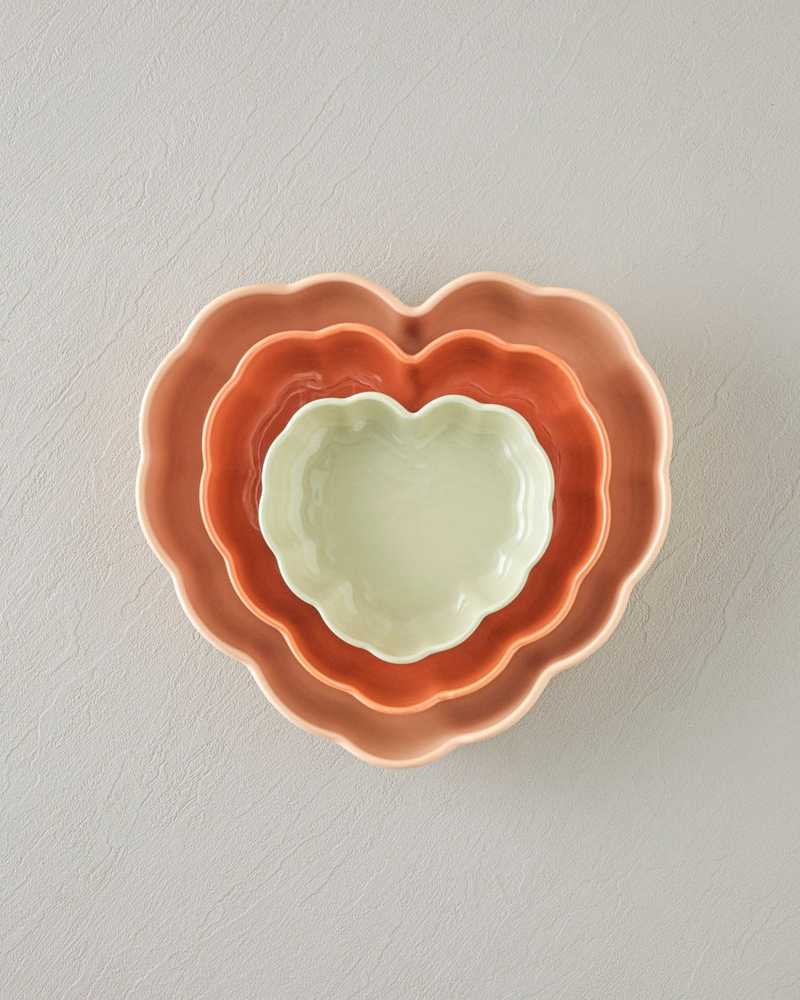 Cottage Stoneware Kalp Fırın Kabı 26,5x24,5 cm Açık Pembe