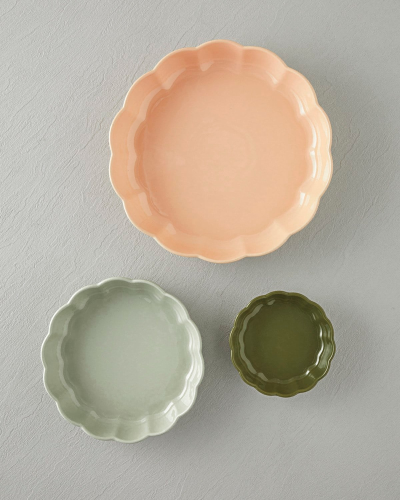 Cottage Stoneware Yuvarlak Fırın Kabı 20x5 cm Açık Yeşil