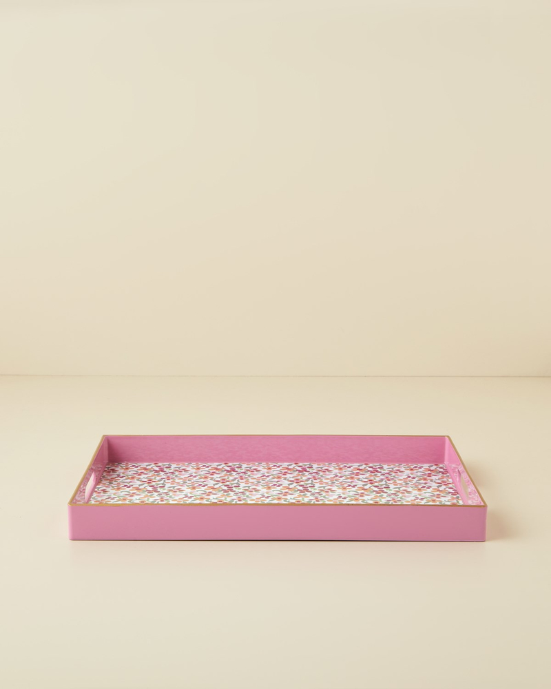 Country Bloom PP Tepsi 40x26 cm Pembe