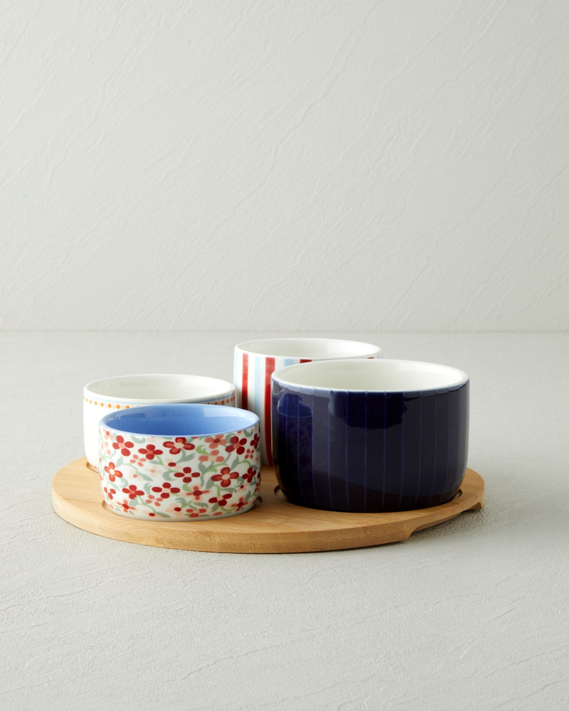 Country Bloom Stoneware 5 Parça Sunumluk 25 cm Renkli