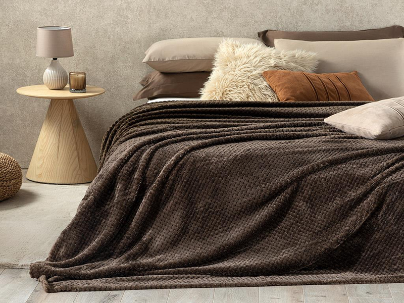 Cozy Bubble Super Soft Çift Kişilik Battaniye Kahve