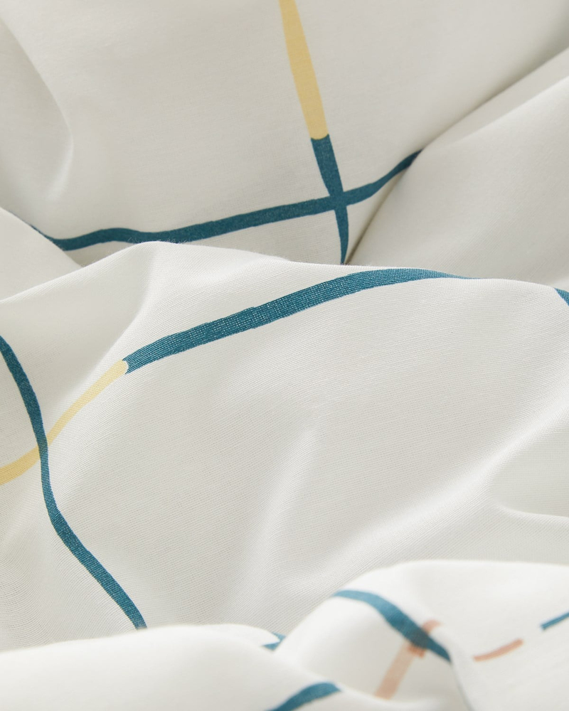 Cozy Check Kolay Ütülenir Tek Kişilik Nevresim Takımı 160x220 cm Mavi-Sarı