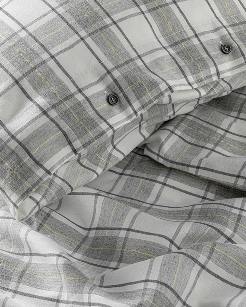 Cozy Plaid Winter Soft King Size Nevresim Takımı Gri