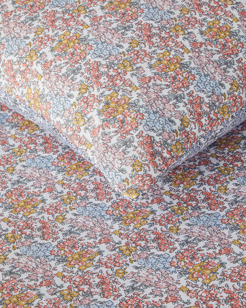 Crispy Bouquets Kolay Ütülenir Çift Kişilik Nevresim Takımı 200x220 cm Turuncu