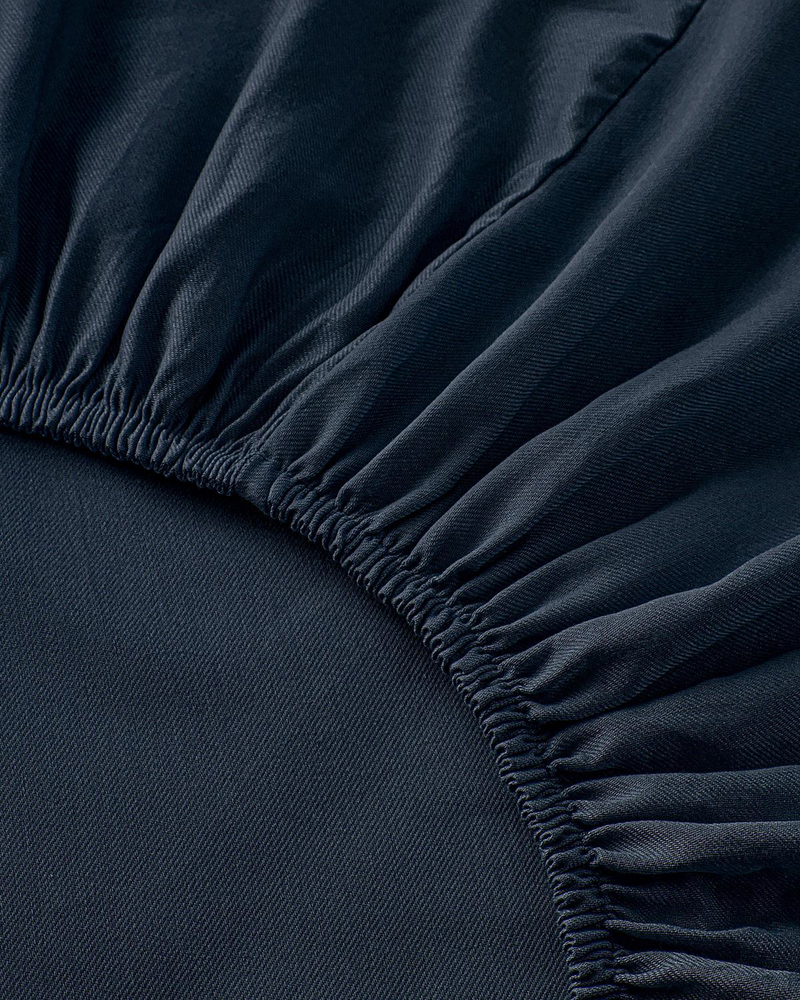 Crystal İpeksi Twill King Size Nevresim Takımı Gece Mavisi