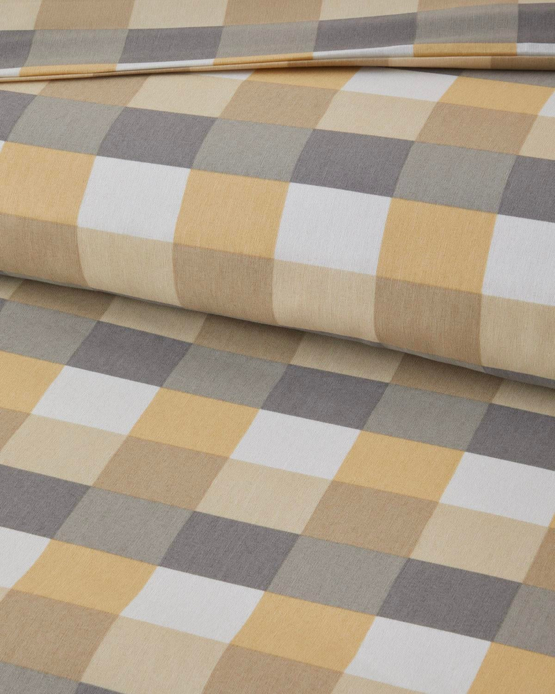 Cuby Kolay Ütülenir Çift Kişilik Nevresim Seti 200x220 cm Gri-Hardal